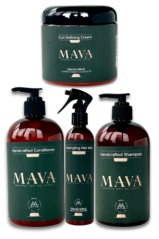 Mava Anti-Frizz & Curl Defining Haircare Set