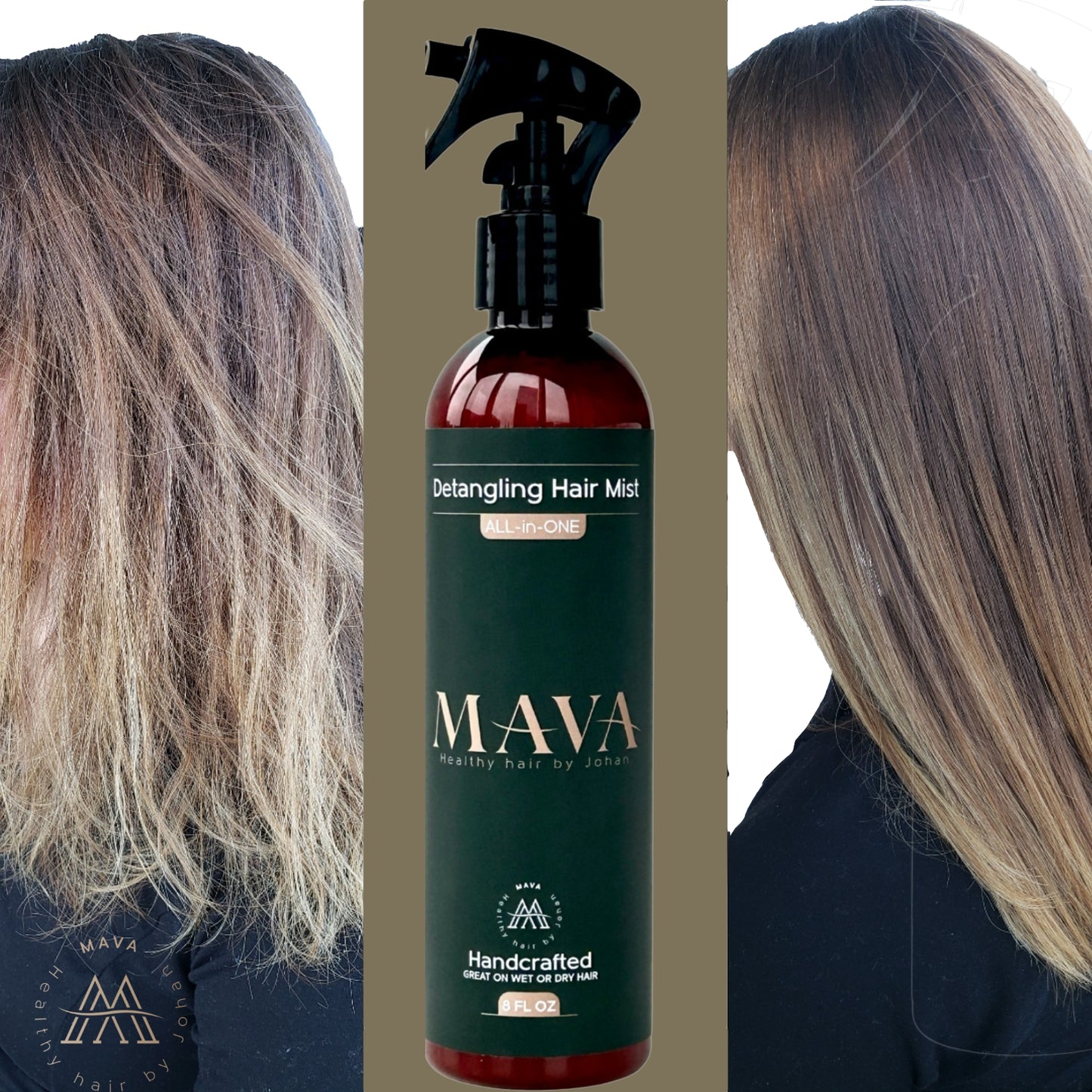 Mava - Detangling Hair Mist, Natural ALL-in-ONE leave-in conditioner